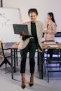 Woman in Beige Blazer Standing Beside Woman in Beige Blazer