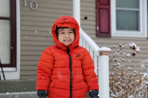 A Kid Wearing a Red Jacket