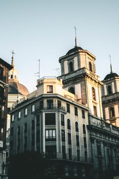 Stunning view of classic architecture in Madrid during daylight, showcasing intricate design and urban charm.