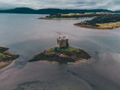 An Aerial View of Castle Stalker in Loch Laich, Scotland