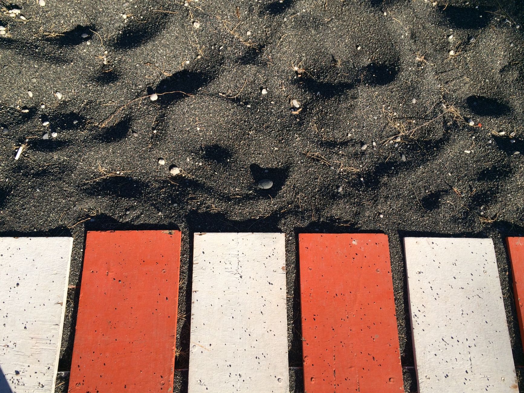 perissa black sand beach santorini greece summer
