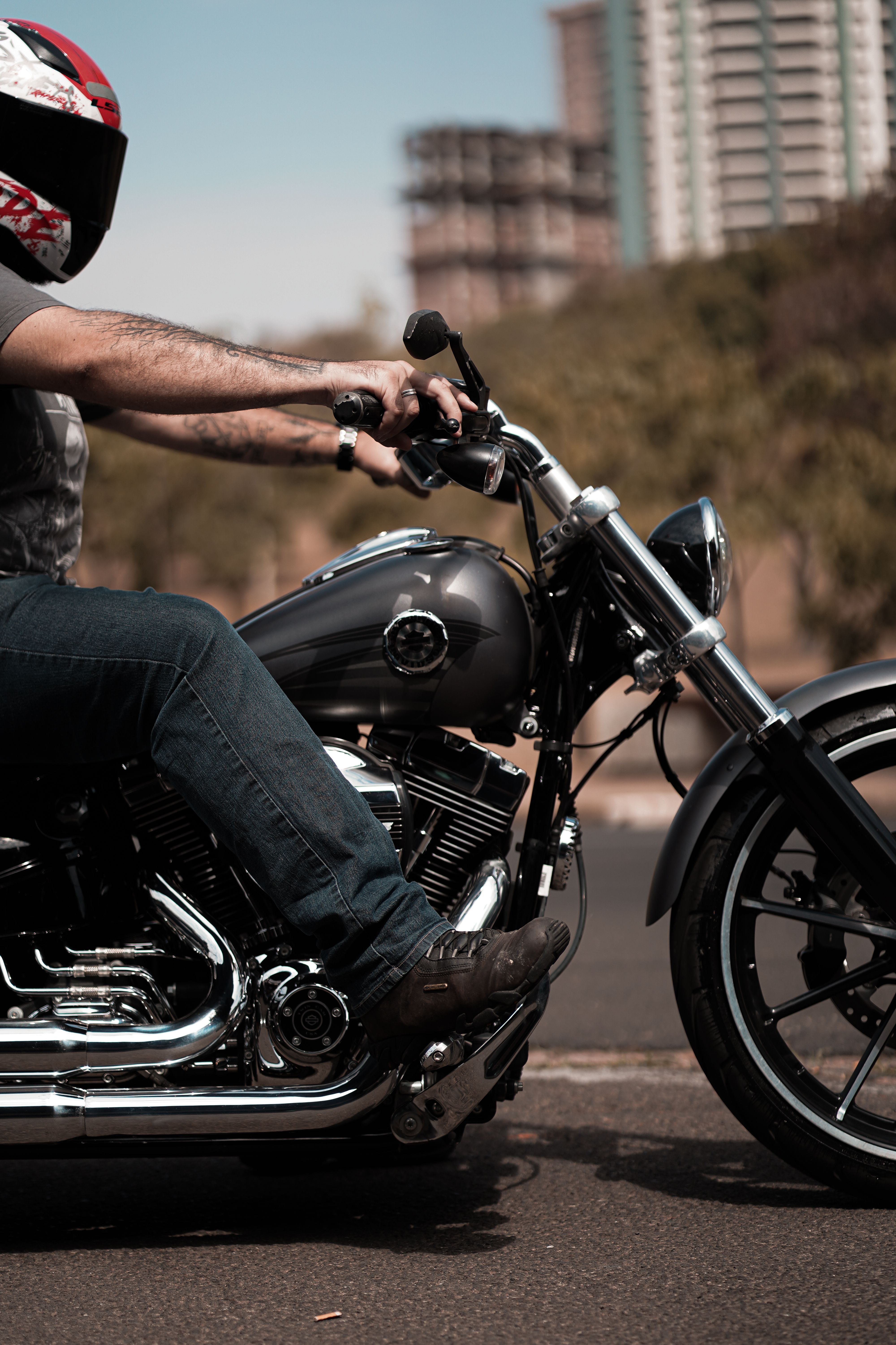 Man Riding a Black Motorcycle · Free Stock Photo