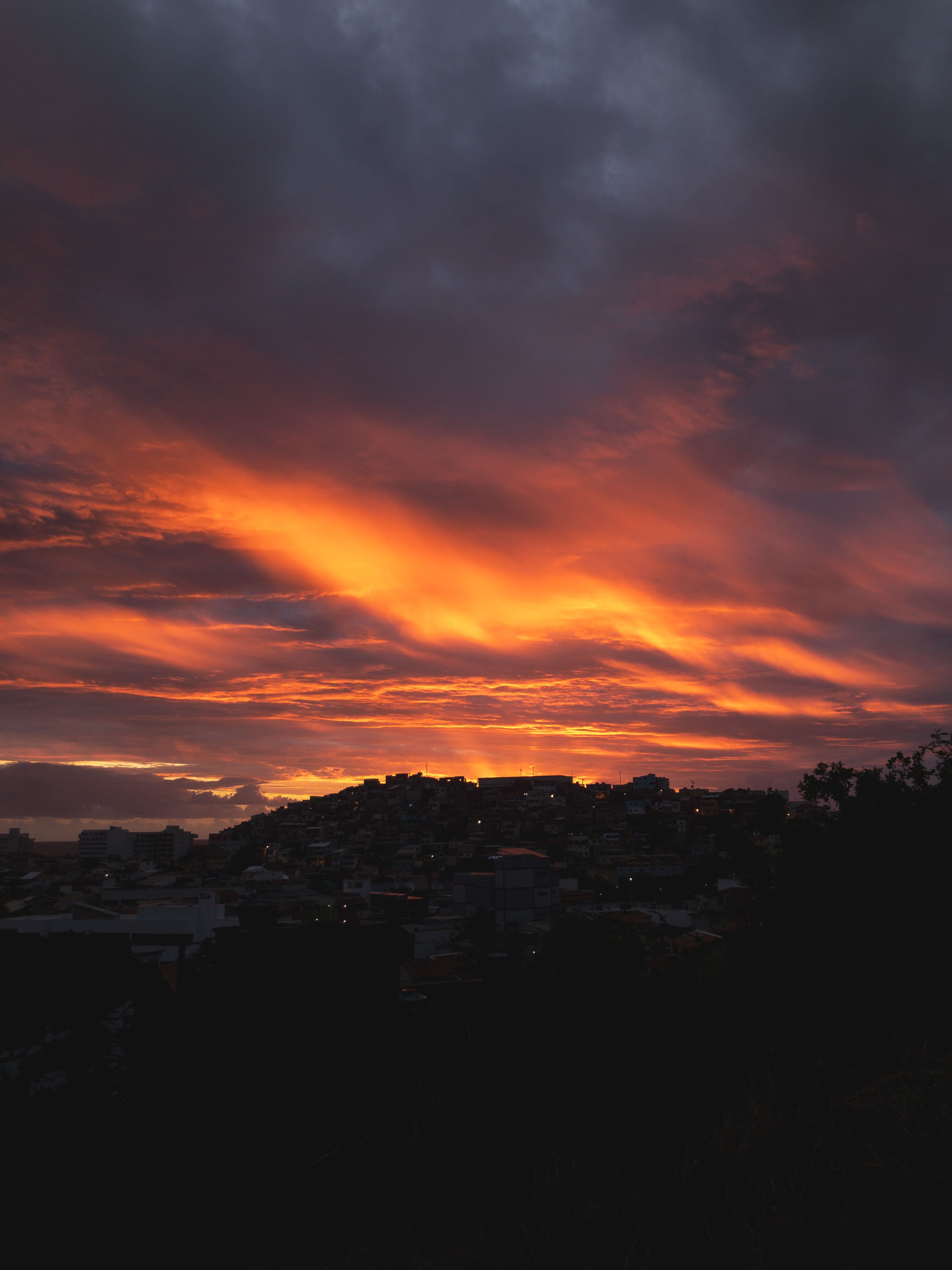 Silhouette of Clouds During Sunset · Free Stock Photo