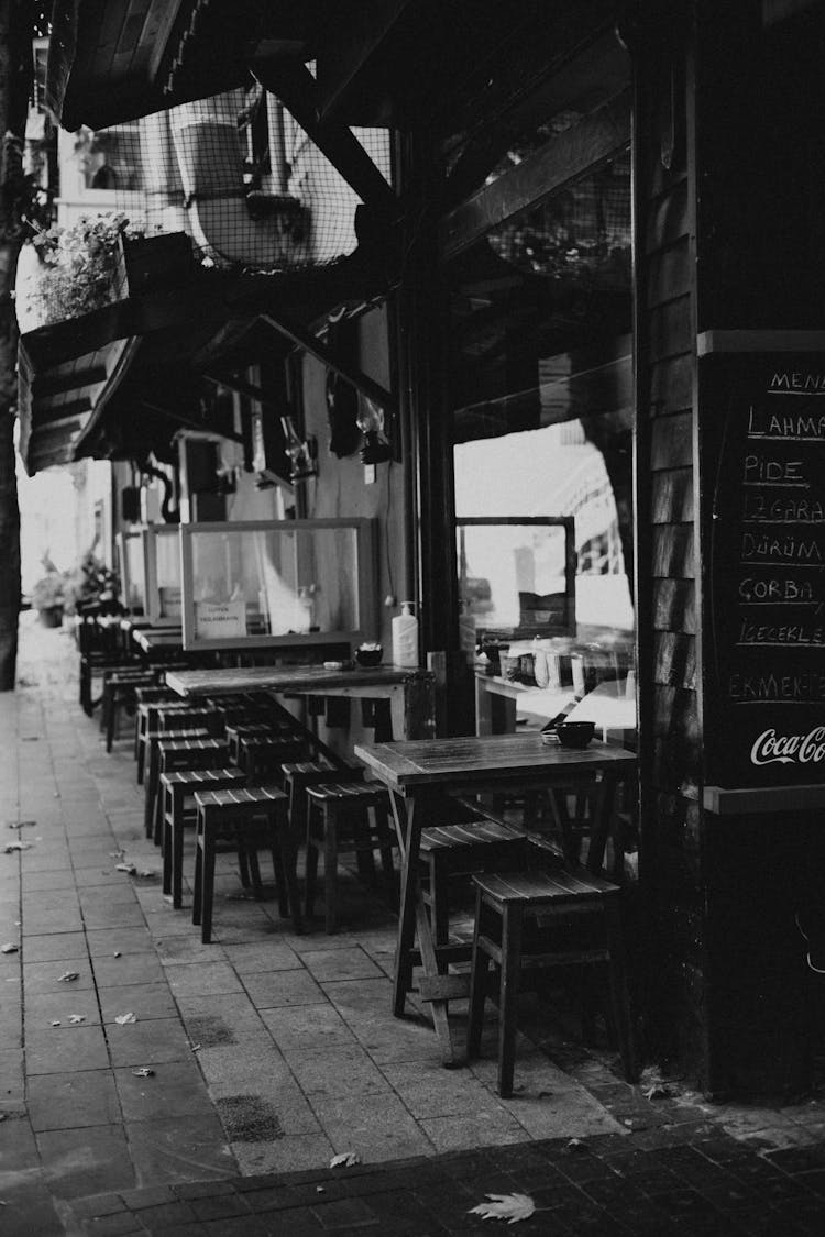 Patio Of A Restaurant On A Sidewalk 