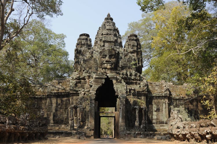 Ancient Stone Temple In Forest