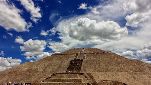People in Stairways of the Pyramid of the Sun