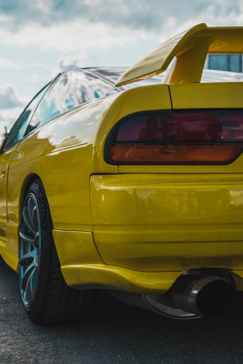 The Back of Yellow Nissan 180sx Car · Free Stock Photo