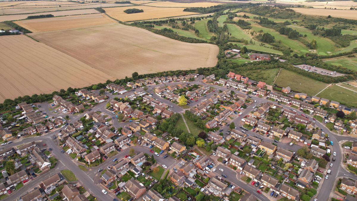 Aerial view of UK rental homes