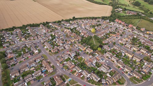 Free Aerial View of a Village Stock Photo