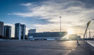 Brasília skyline and airport travel atmosphere