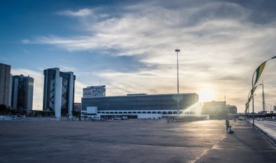 Brasília skyline and airport travel atmosphere