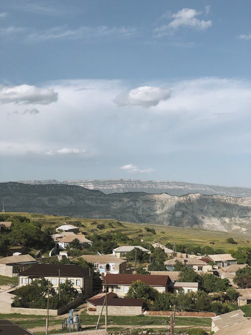 Foto profissional grátis de aldeia, área residencial, árvores