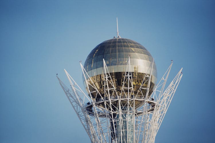 Television Tower On Blue Sky Background