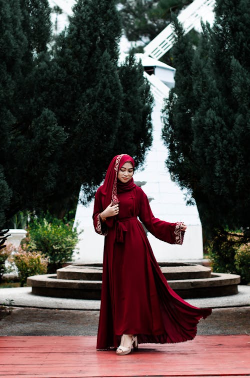 Photo of a Woman in a Red Dress