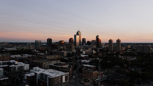 Free Aerial View of a Metropolitan Area Stock Photo
