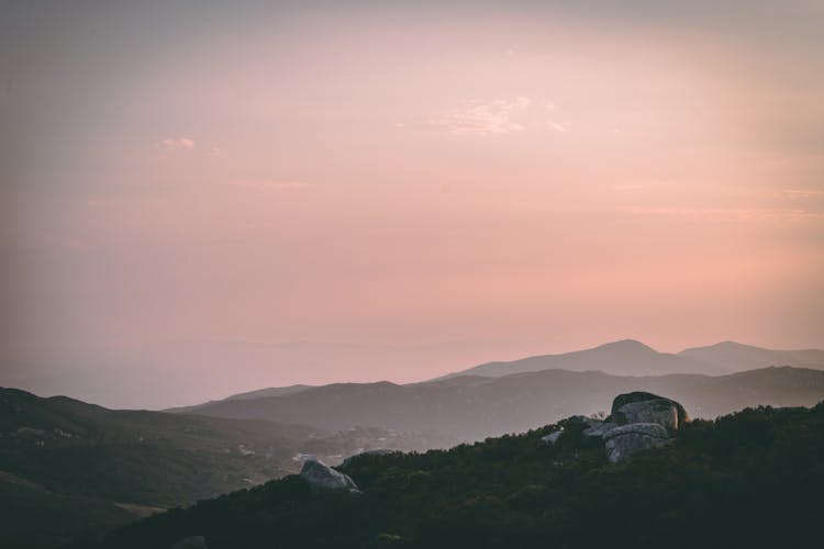 Mountains Under Dawn Sky