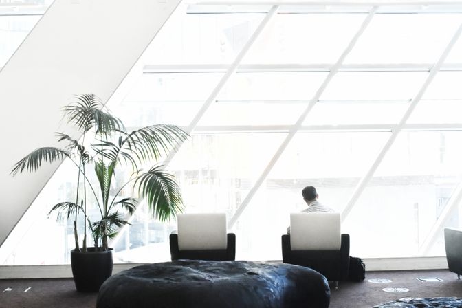 Contemporary office with ergonomic workstations