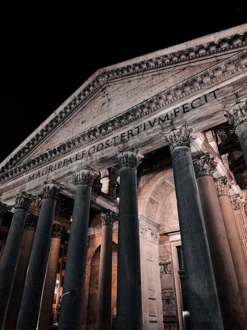 Free Pantheon Monument During Night Time Stock Photo