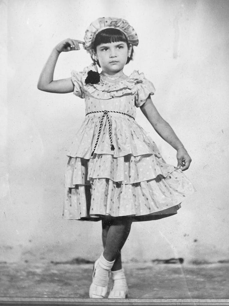 Vintage Photo Of A Girl Dancing