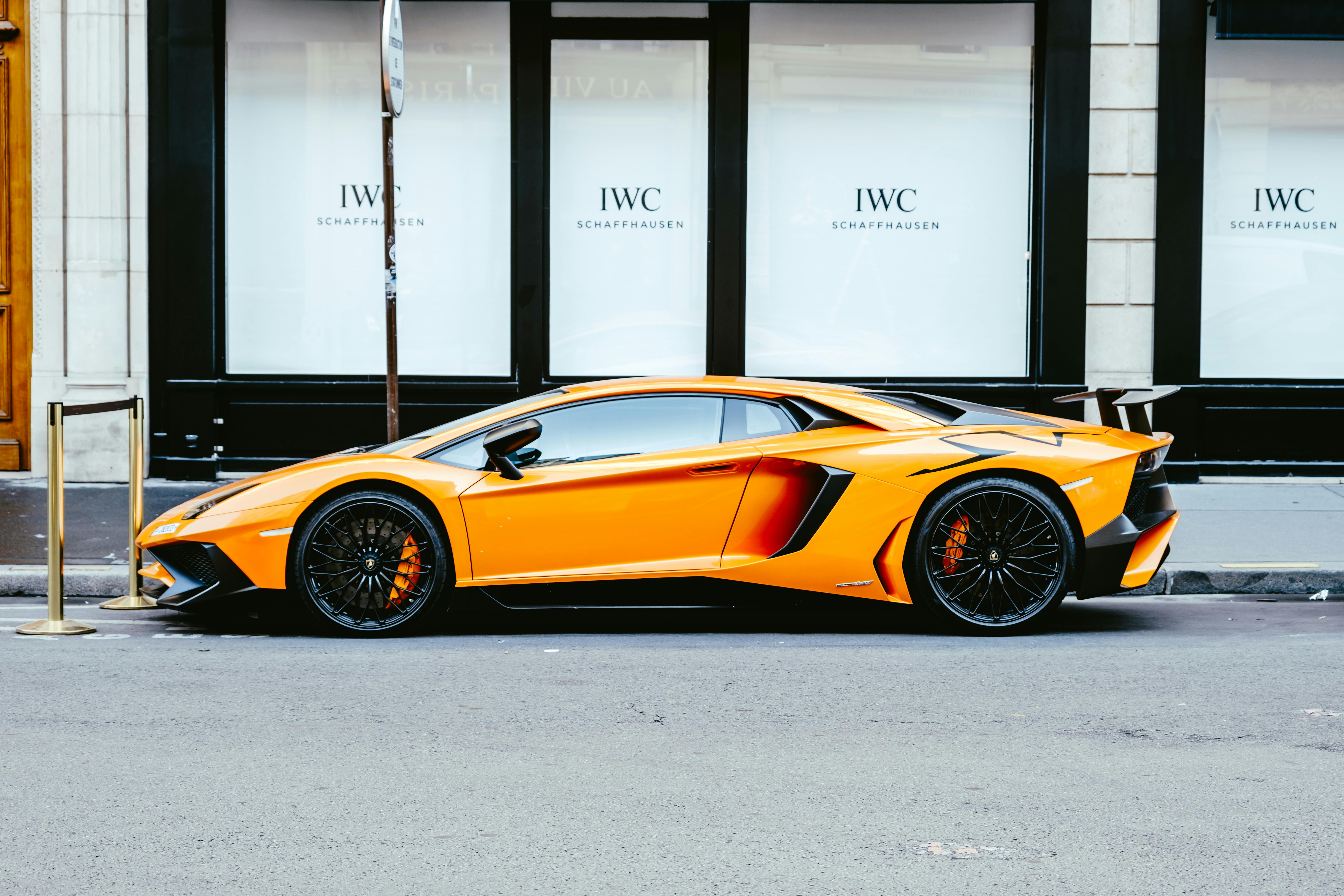 Black and Orange Lamborghini Aventador · Free Stock Photo
