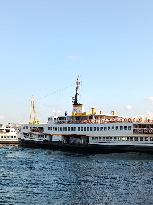 White and Black Cruise Ship on the Sea