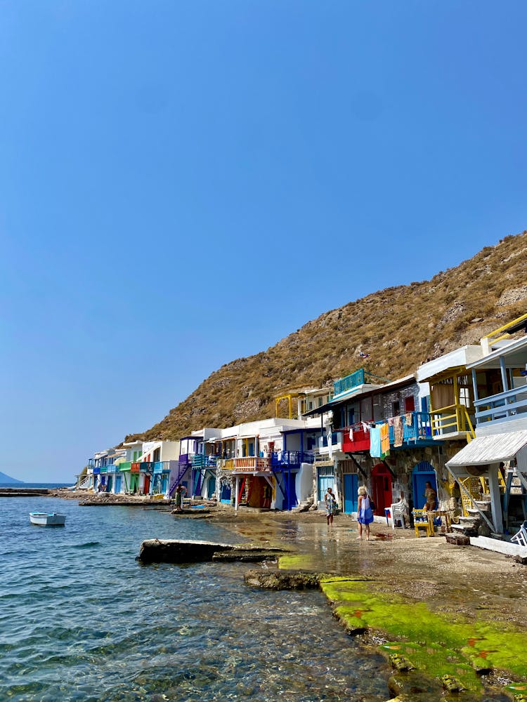 Houses On Seashore In Greece