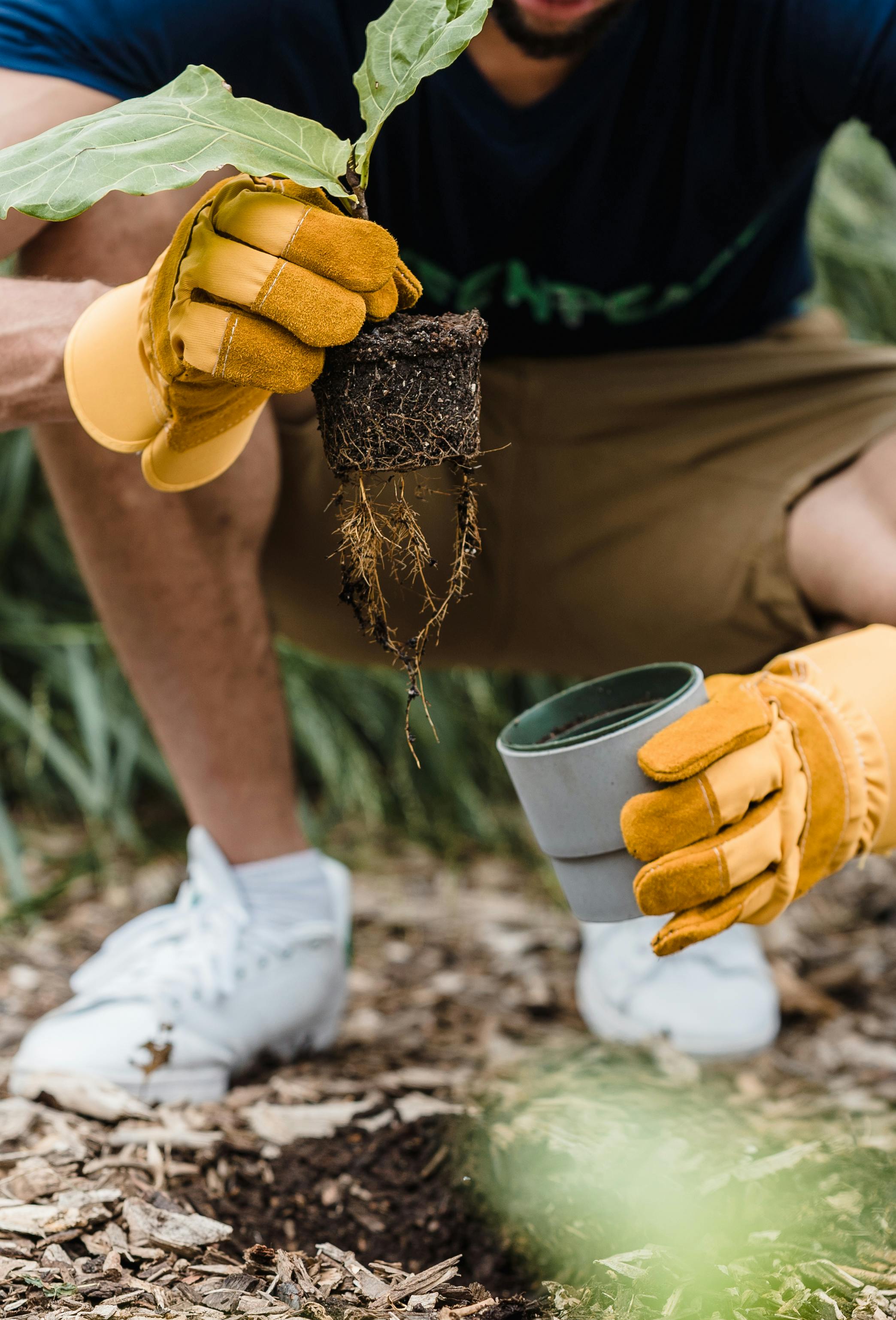 Practical gardening tshirt in action