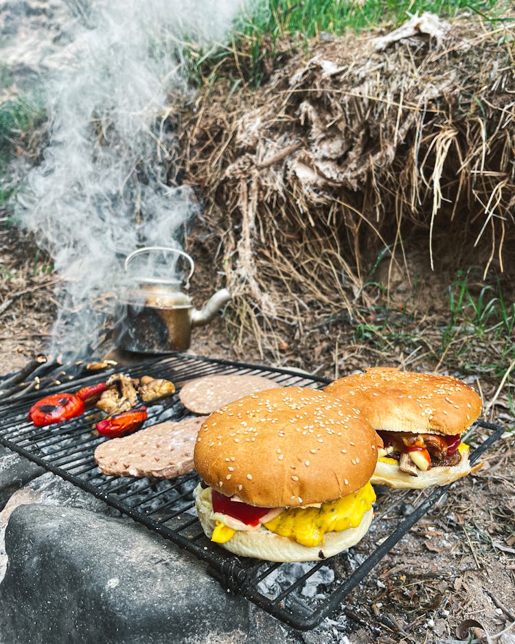 A Photo Of Grilling Burgers