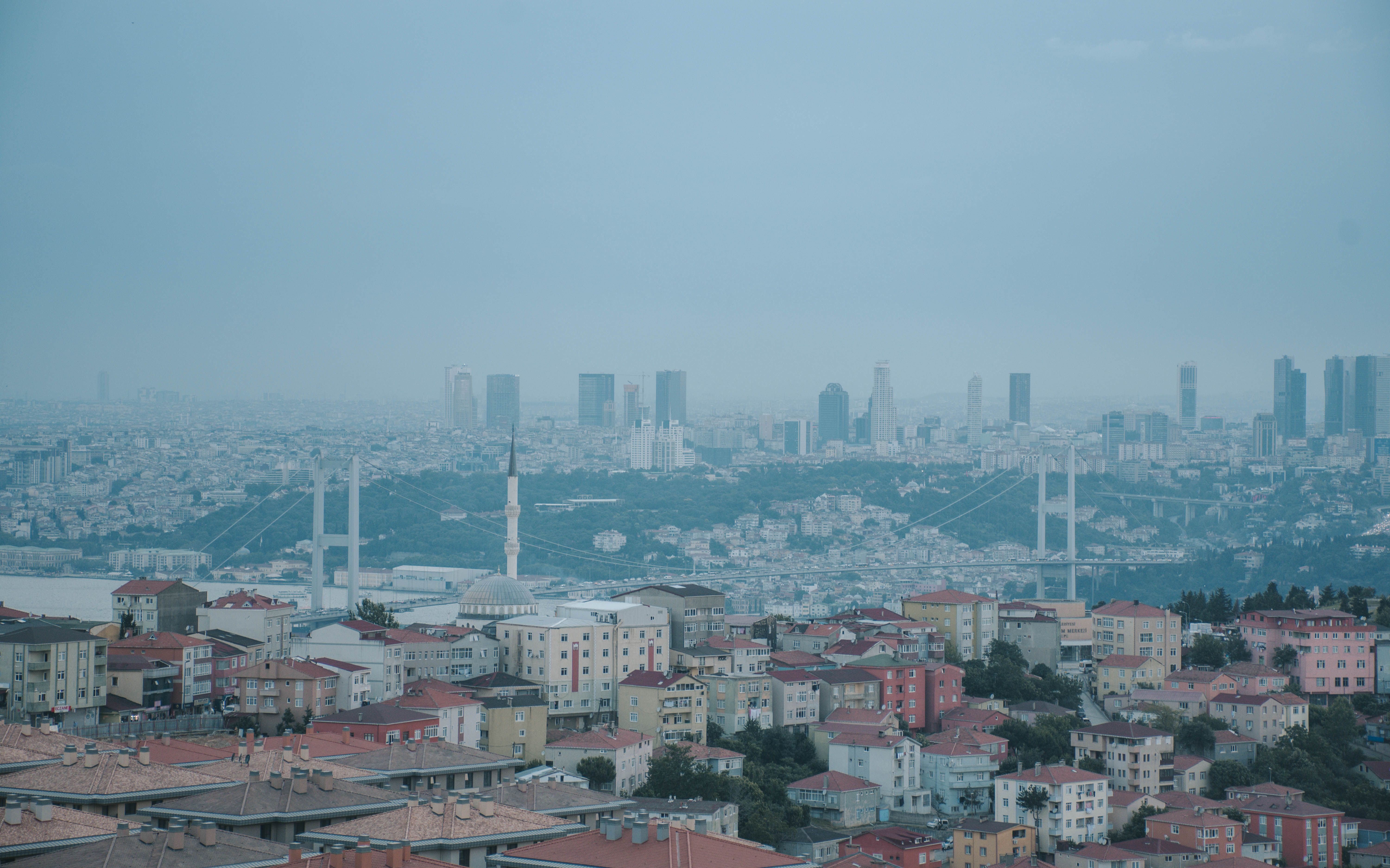 A multi-story parking garage (otopark) in a busy Turkish city like Istanbul