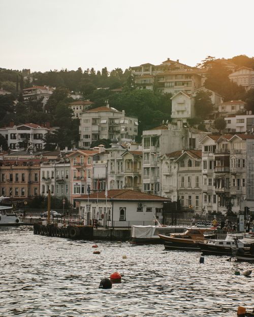 Free Discover beautiful waterfront architecture in Istanbul, Turkey at sunset. Stock Photo