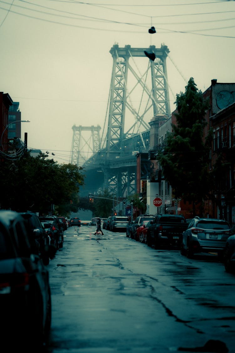 Street In Town In Rain