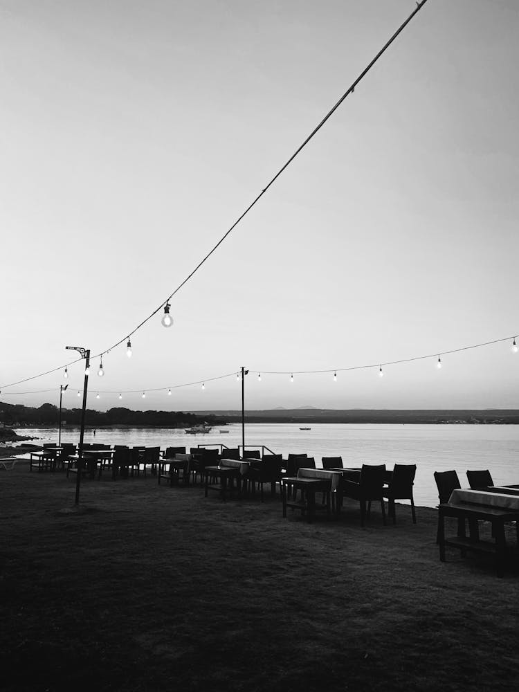 Tables And Chairs On Lakeshore