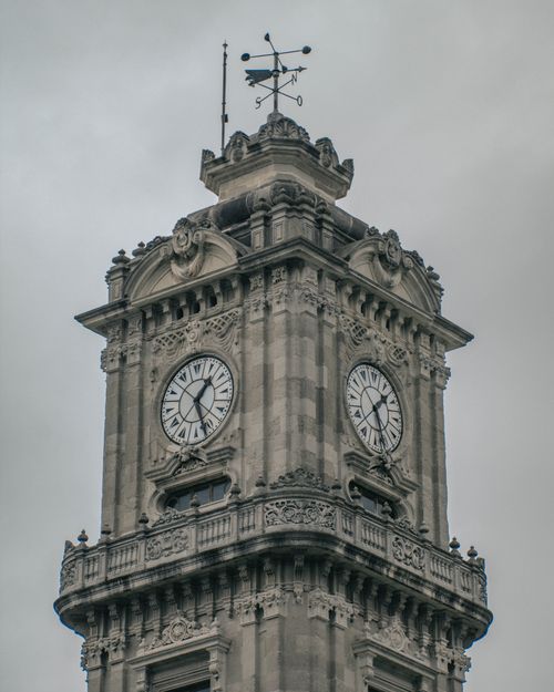 Free Close-up view of the historic Dolmabahce Clock Tower, Istanbul. Stock Photo
