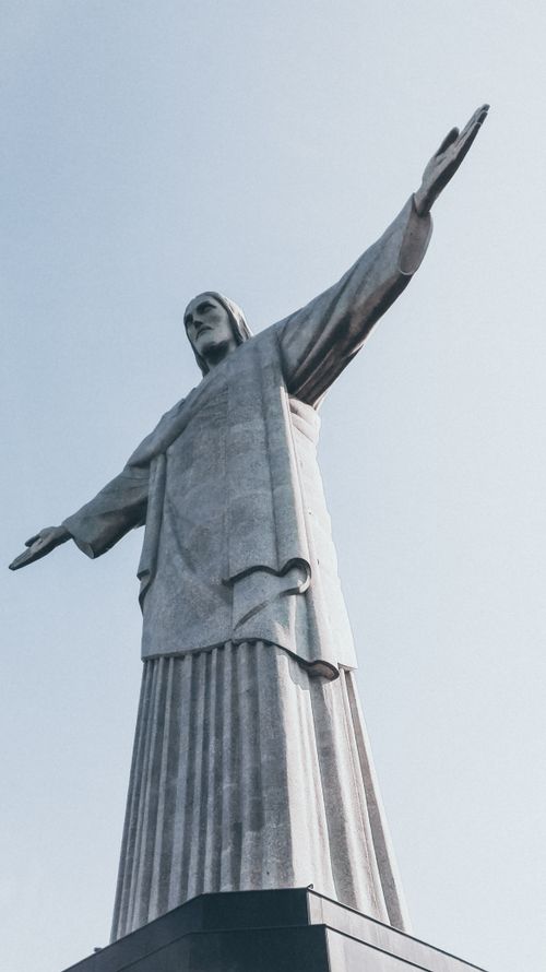 Free Iconic view of Christ the Redeemer, a symbol of faith in Rio de Janeiro, Brazil Stock Photo