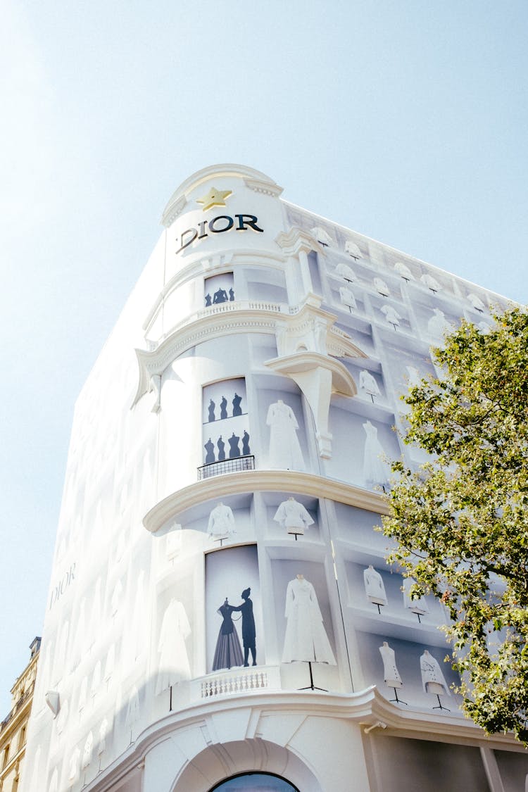 Facade Of A Fashion Store Covered With A Banner 