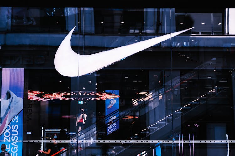 Nike Logo On Glass Wall