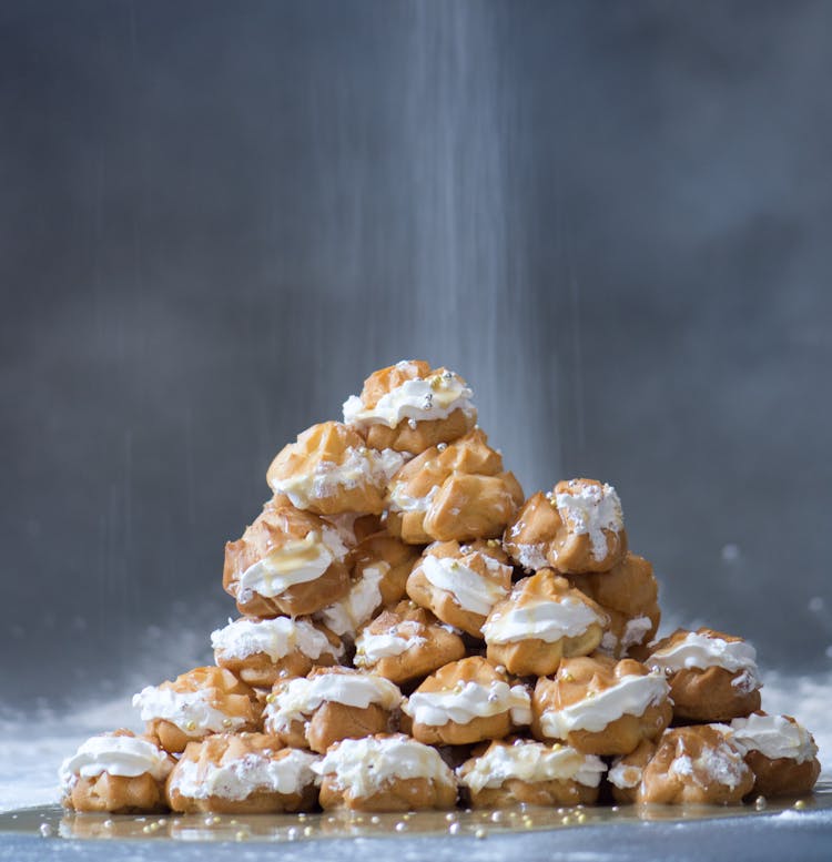 Stack Of Cream Puffs