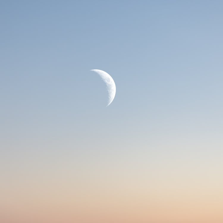 Crescent Moon On Clear Sky