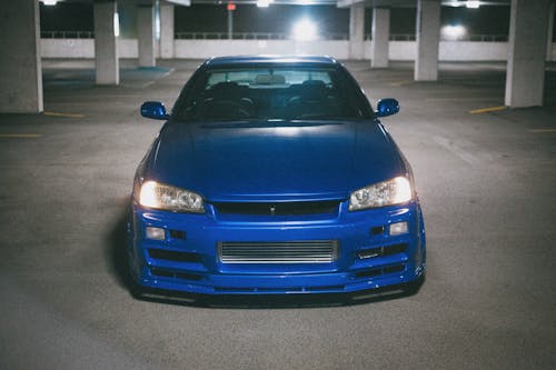 A Blue Nissan Skyline GT-R