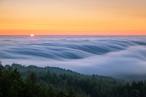 Scenic View of Sea of Clouds during Sunset