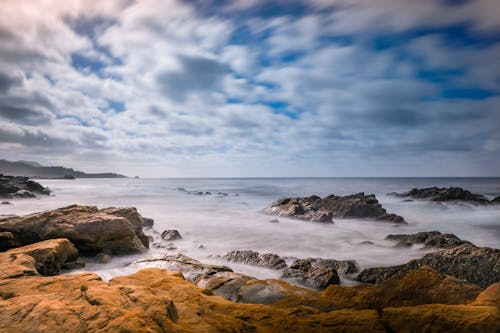 Waves Crashing on a Rocky Shore