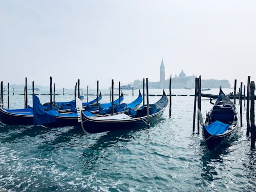 Blue Canoes Docked