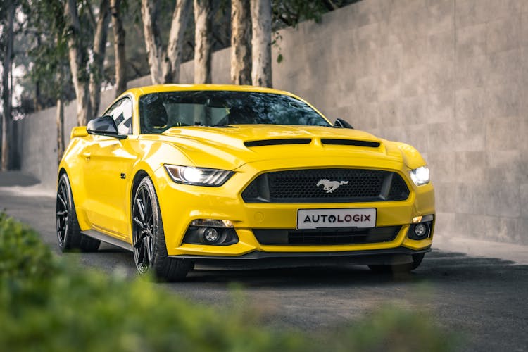 Yellow Ford Mustang