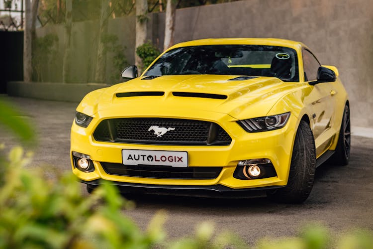 Yellow Ford Mustang