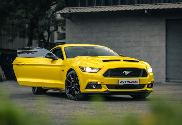 Yellow Ford Mustang