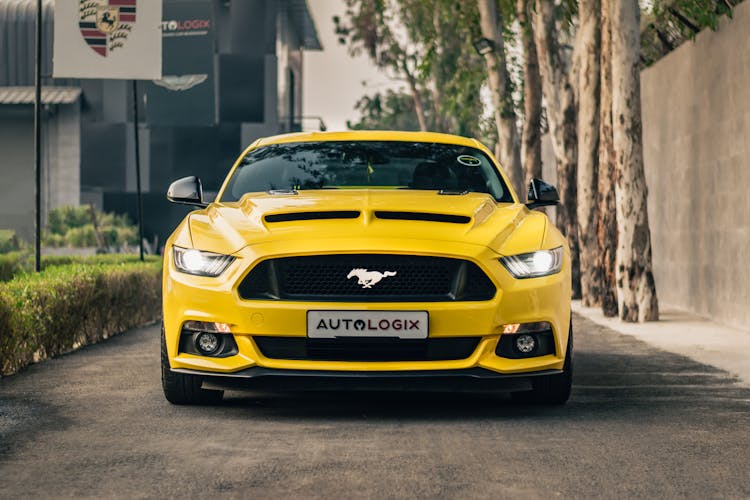 Yellow Ford Mustang