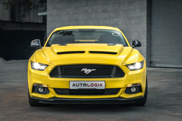 Yellow Ford Mustang