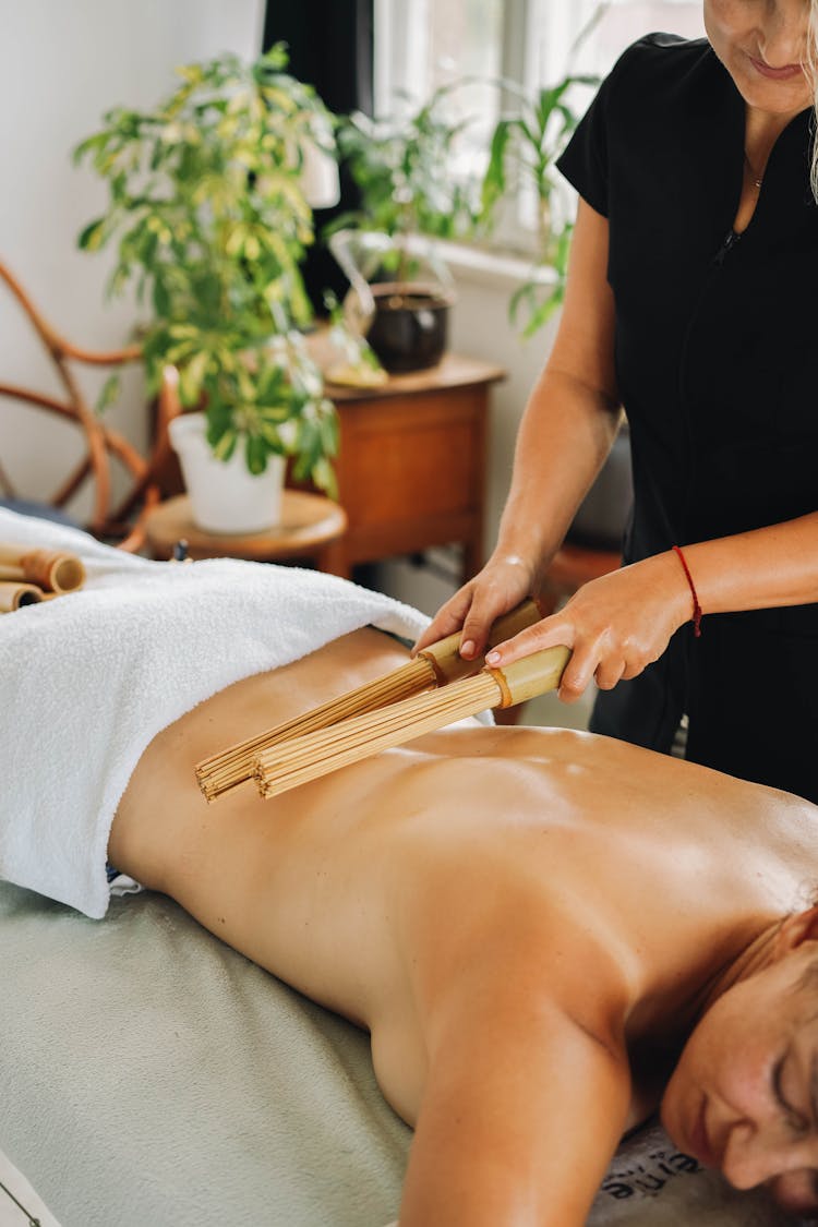 A Woman Having A Body Massage