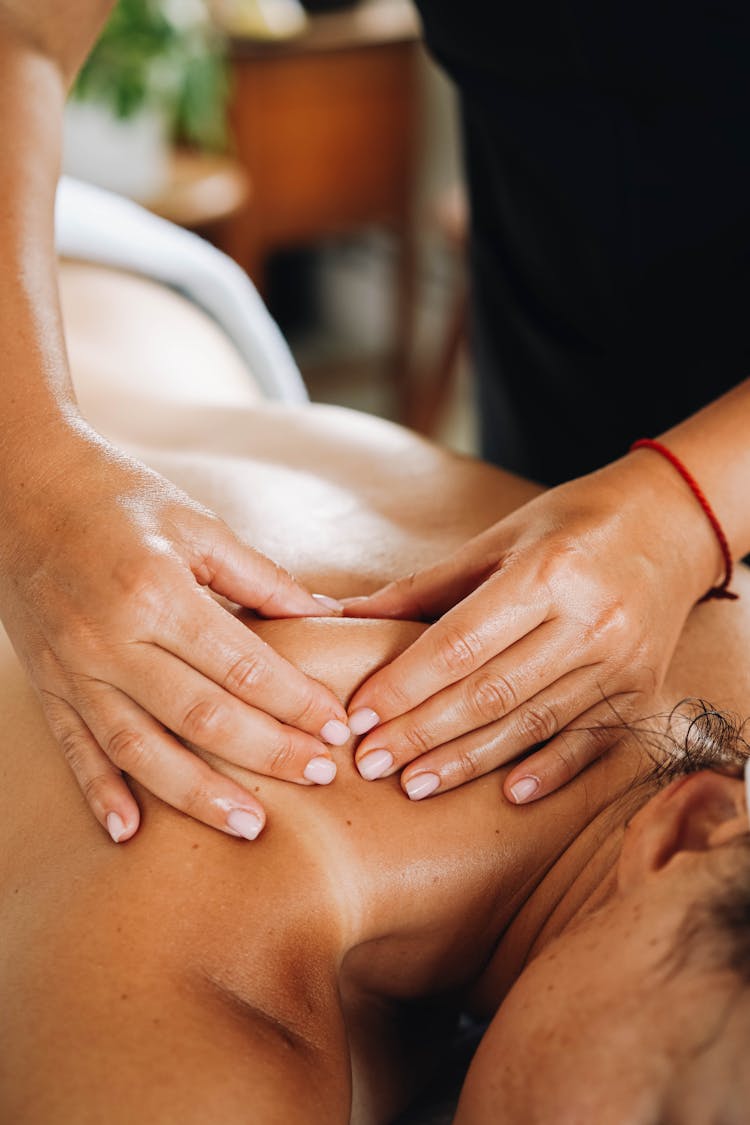 Close-Up Shot Of A Person Having A Body Massage