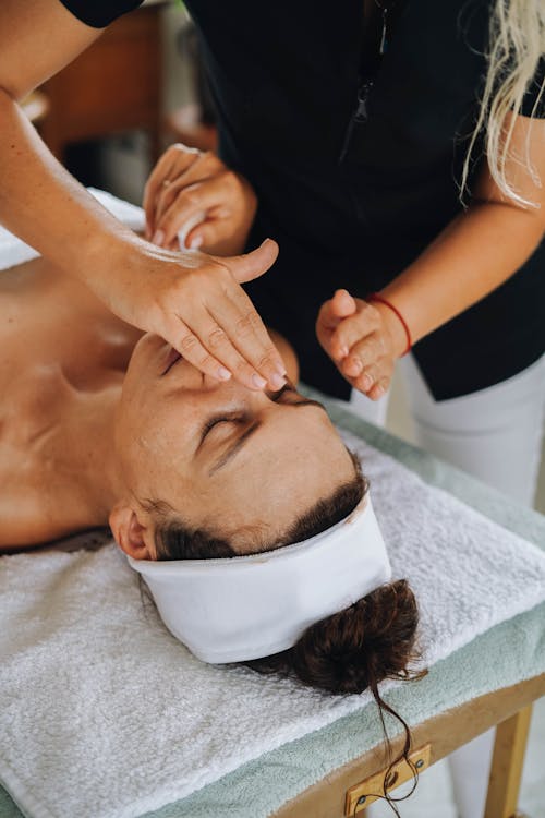 Free A Woman Having Face Massage Stock Photo